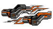 © Audia - Orange mechanical industrial racing car wrap decal