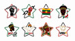 © Moal - Juneteenth celebration star icons