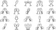 © Mst Menara - Champagne Toast Line Icon Collection with Clinking Glasses and Celebration Drink Illustrations