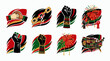 © Tatang - Juneteenth freedom icons, black fists, african american celebration