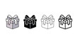 © MD - Diverse gift box icons set with various styles and outlines
