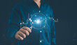 © paripat - Business analyst examining candlestick charts through magnifying glass, symbolizing stock market analysis, trading strategy, investment research, financial trends, risk assessment.