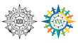 © Watirah_Martodimejo - A dual representation of a compass logo featuring human figures and chromosome symbols.