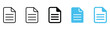 ©    - Document file icon set, simple pictogram representing digital files, text pages, reports, forms, articles, and office document systems.