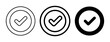 © Nur - Checkmark Icons Set: Approved, Verified, Success Symbols. Simple Graphic Resources for Confirmation and Validation.