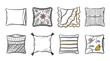 © vt - Collection of decorative square throw pillows assortment for home decor