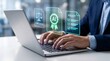 © Nilofar - Ai_Corporate AI governance framework and regulatory compliance concept. Business professional managing digital policy implementation, intelligent standard certification, and automated legal validatio