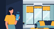 © Arcopollo - Woman using smartphone app to control home climate and temperature