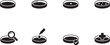 © Md - Minimalist black silhouette icon set of a petri dish . simple black flat vector style for medical and fitness icons concept. square type Bundle