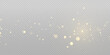 © ikril - Yellow glitter dust glows in radiant light, blending shimmer, sparkle, twinkle bokeh. Particle stardust highlights flare sparks, glare, lens flare magical festive glow, PNG vector illustration.