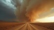 © Leonardo - Tormenta de polvo acercándose a un paisaje desértico
