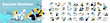 © PureSolution - Success business. Set of people vector illustrations in various activities of business excellence, strategy and planning, data analytics, marketing and business improvement.