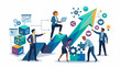 © Cuyu - Business professionals working together to achieve success with graphs and charts