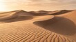 © Zohaib Creative - Serene rolling sand dunes with wind ripples under a warm golden sunset sky in the desert