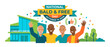 © Kiana_Kamari - Diverse Bald People Celebrating Body Confidence in Flat Vector Illustration