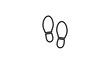 © Sanjida - Minimal flat vector line icon of footprints following a path, suited for travel apps, hiking guides, step counters, and wayfinding graphics.