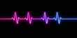 © md bahar - Heartbeat Waveform on Black Background with Medical Monitor EKG Line, Digital Cardiogram Pulse Graph and Healthcare Technology Illustration