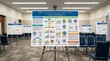 © l1gend - Scientific poster presentation board with study results and graphics and an author list displayed on a conference easel