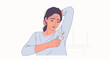 © sheila - Woman Applying Deodorant Roll-on Stick for Freshness and Odor Protection