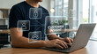 © MdShuhidul - Businessman working on laptop analyzing customer insight data virtual screen