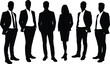 © MSTRUBINA - Silhouette of six diverse business professionals standing in a row