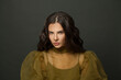 © millaf (Nemchinova) - Glorious brunette woman with long healthy hair on dark background