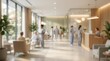 © Blur backgrounds - Blurred hospital lobby reception area medical clinic interior healthcare facility waiting room blurred background nursing staff patients modern wellness