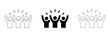 © Ophelia - Group of people celebrating with raised hands and radiating energy