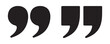 © Sarker - Pair of quote marks icon set showing round and square styles for typography and text punctuation.
