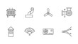 © Liam - Heating ventilation and air conditioning hvac outline icons represent complete climate control on white background.