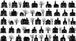 © SreePoreshChandra - Haunted House Silhouette Vector Collection with Spooky Buildings, Churches and Bare Trees Set