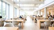© RYN Studio - Blurred Modern Library Study Hall with Students Working