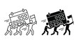 © Md - Team working together for business schedule planning icon set with planning