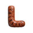 © chris3d - Merguez sausage letter L - Uppercase Barbecue font isolated on white background. Perfect alphabet for creative illustrations related to Barbecue, Grilled meat, oriental cuisine...