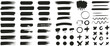 © GAjam - Brush Stroke Text Box in black featuring grunge paint roller lines, rough underline banners, distressed callout labels, and ink smear stripes for graphic design.