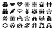 © Afrin - Set of friendship and social connection icons isolated on transparent background