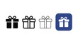 © Stock - Four Different Gift Box Icons with Bow on Transparent Background