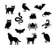 © MelanthaGraphics - Halloween Animal Silhouettes Vector Illustration Set