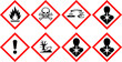 © Kirationz  - GHS hazard pictograms set of 8 vector icons, globally harmonized system chemical safety symbols, industrial warning labels for laboratory use