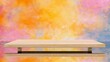 © Jefri - Empty wooden platform with colorful abstract background