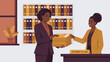 © Candy - Black Female Attorney Handing Folders to Colleague in Law Office