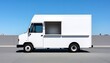 © Asur - Minimalist white food truck, modern design, mobile street service