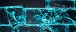 © KHAIRUL - Close up view of translucent ice blocks stacked together with glowing blue internal textures and frozen crystal water patterns.