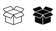 © AHMED - Open cardboard box shipping container icon for logistics and delivery