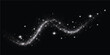 © MD - Abstract glowing stardust wave trail with magical particles on black background stardust particle abstract backdrop illumination contrast composition