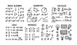 © MdMominul - Mathematical Equations and Scientific Symbols Doodle Collection Vector Illustration