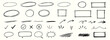 © aura studio - Hand drawn scribble circle and underline stroke set with black pen doodle arrows, oval rings, rectangle frames and rough highlight marks for dynamic text emphasis vector illustration