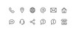 © Itz Buddha  - Contact Information Icons: A set of clean, minimalist line icons representing various methods of communication and contact, including phone, location, globe, email, and chat.