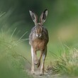 © Frank Sommariva/imageBROKER - European hare (Lepus europaeus) running along a country lane, wildlife, Lower Saxony, Germany