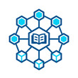 © toa - Digital Knowledge Network and Blockchain Education System Icon Vector Illustration
